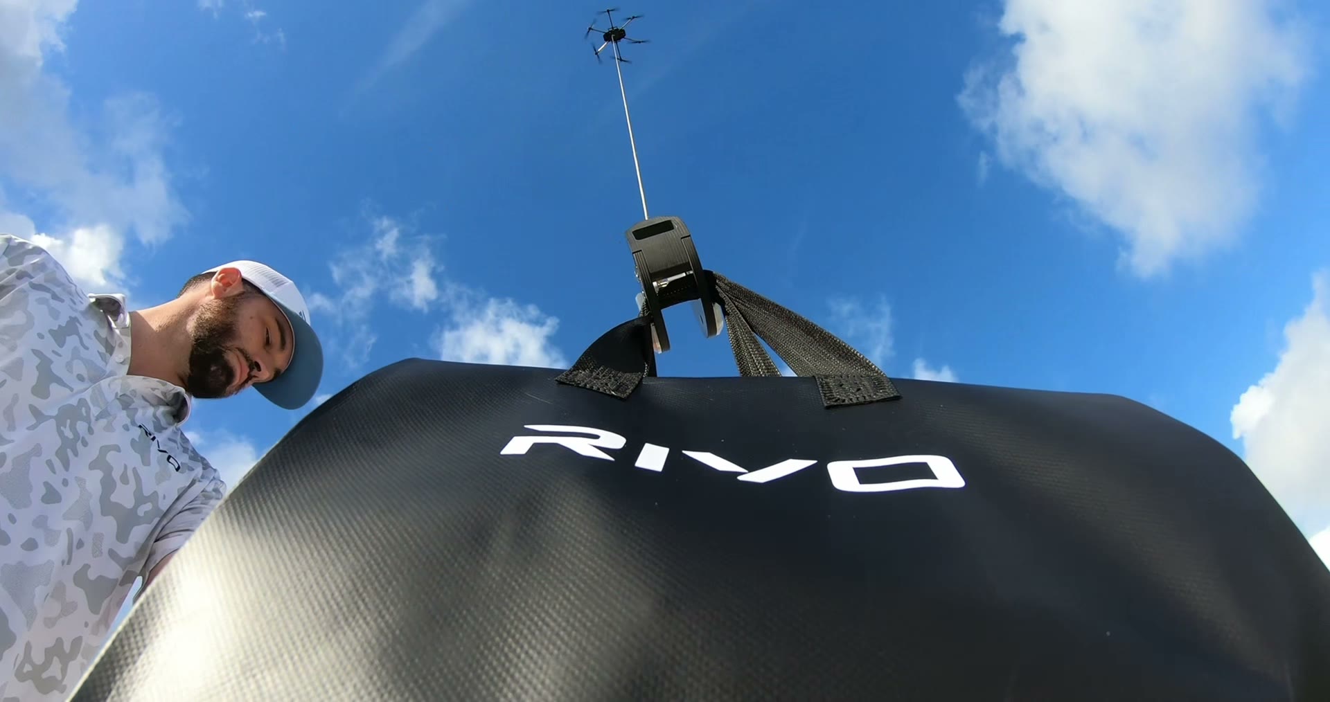 Rivo drone lifting a delivery bag